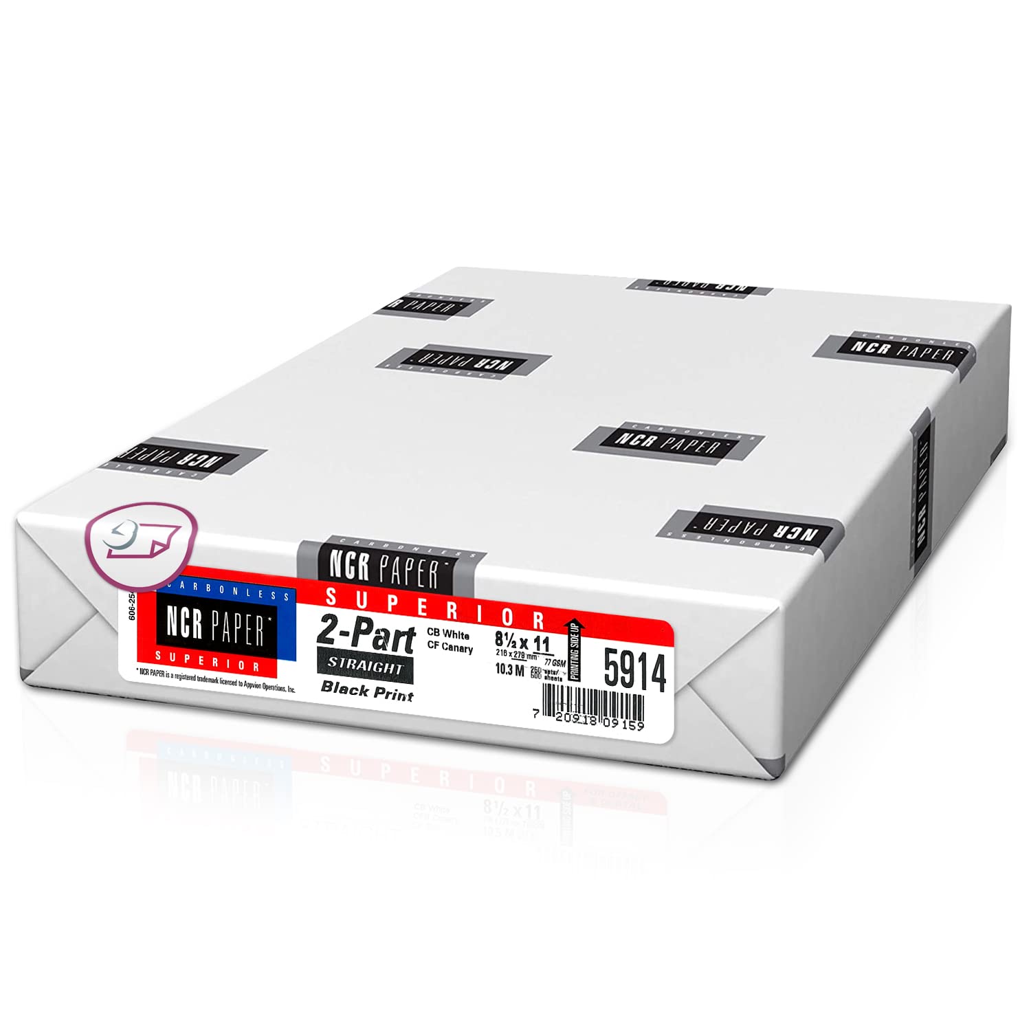 NextDayLabels - Superior Carbon-less NCR, Pre Collated Paper, 500 Sheets Per Pack (8-1/2" x 11" 2 Part Straight, #5914)