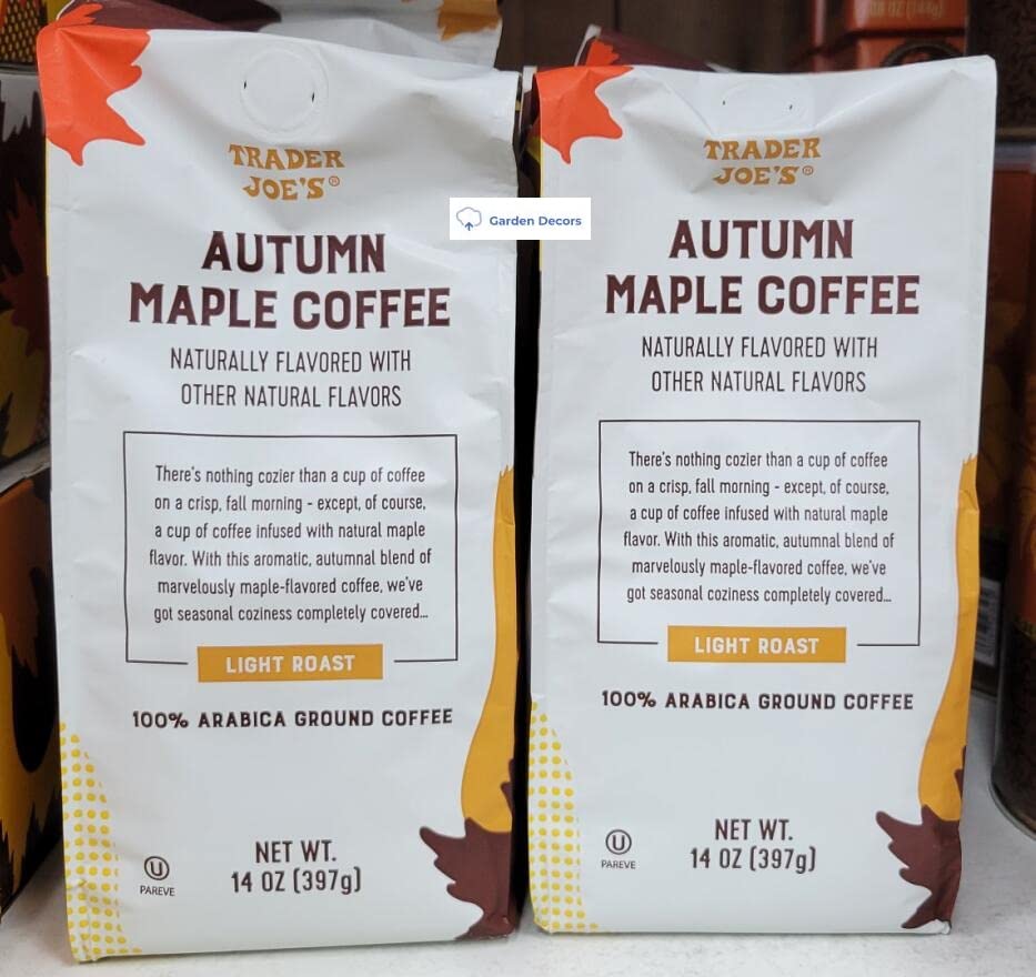 Trader Joe Autumn Maple Ground Coffee Light Roast 14oz 397g (Two Bags)