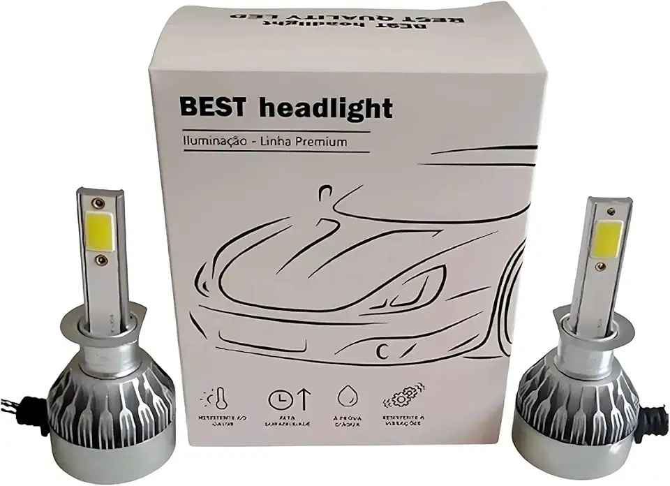 Par de Lâmpadas Automotivas Super Led Nano Compacta Encaixe H1 6000K Suits