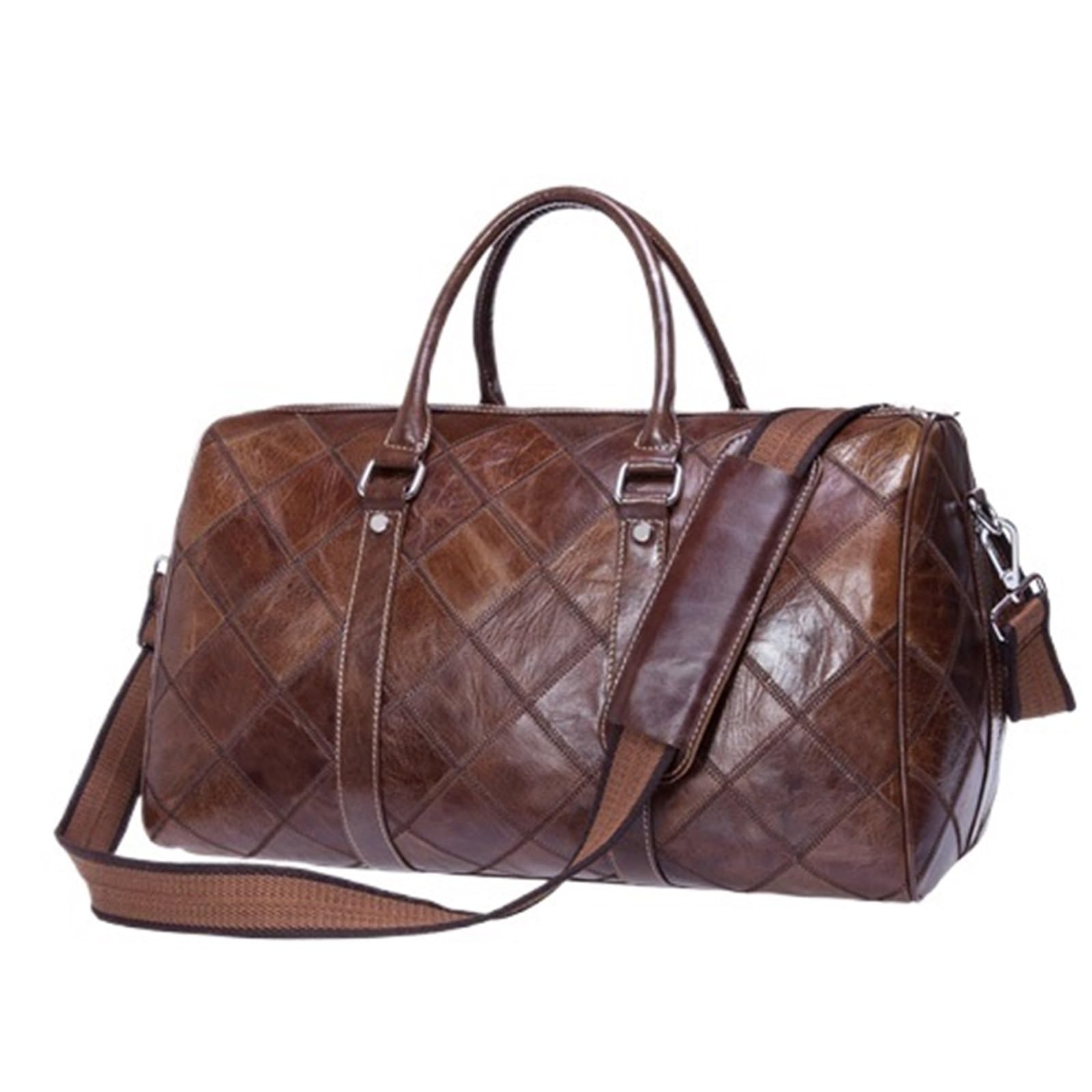 Bolsa De Viaje De Cuero Bolsos de mano Bolsos de viaje Equipaje Bolso de viaje for hombre Bolsos de lona de cuero genuino Bolsos grandes de fin de semana Bolsos de mano Bolsos de fin de semana(Coffee)