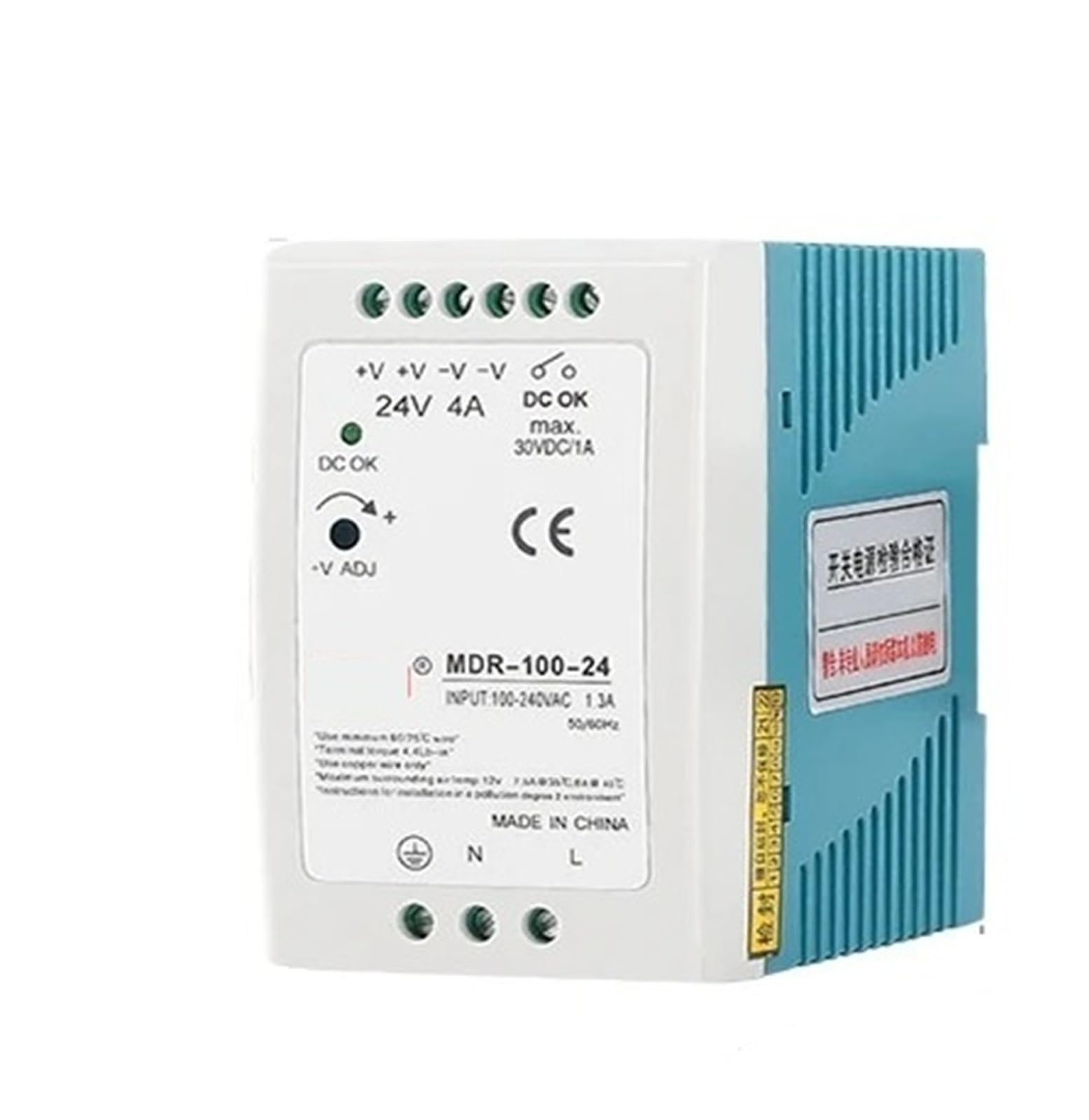 Alimentation industrielle 24V 60W AC/DC à découpage robuste et sortie 10A