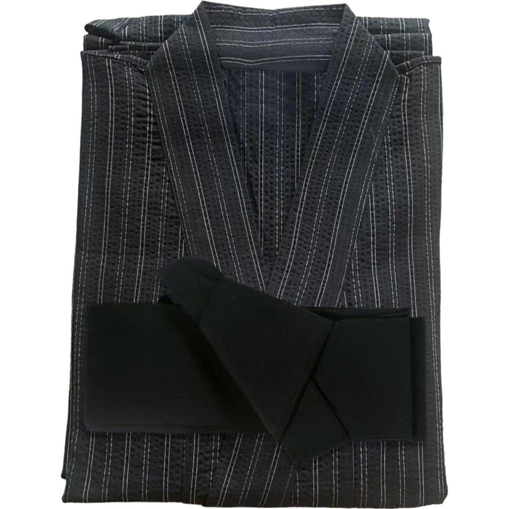 1 Juego De Kimono Tradicional Japonés Yukata para Hombres, De Baño Larga Yukata Suelta con Cinturón para Cosplay De Sauna En Casa