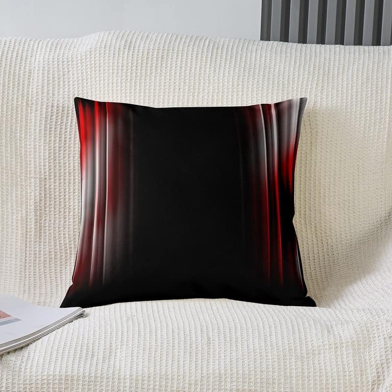 Miniatura 2 de jejeloiu Juego de 2 fundas de almohada geométricas abstractas degradadas, fundas de cojín a rayas rojas, grises y negras, para decoración del hogar,