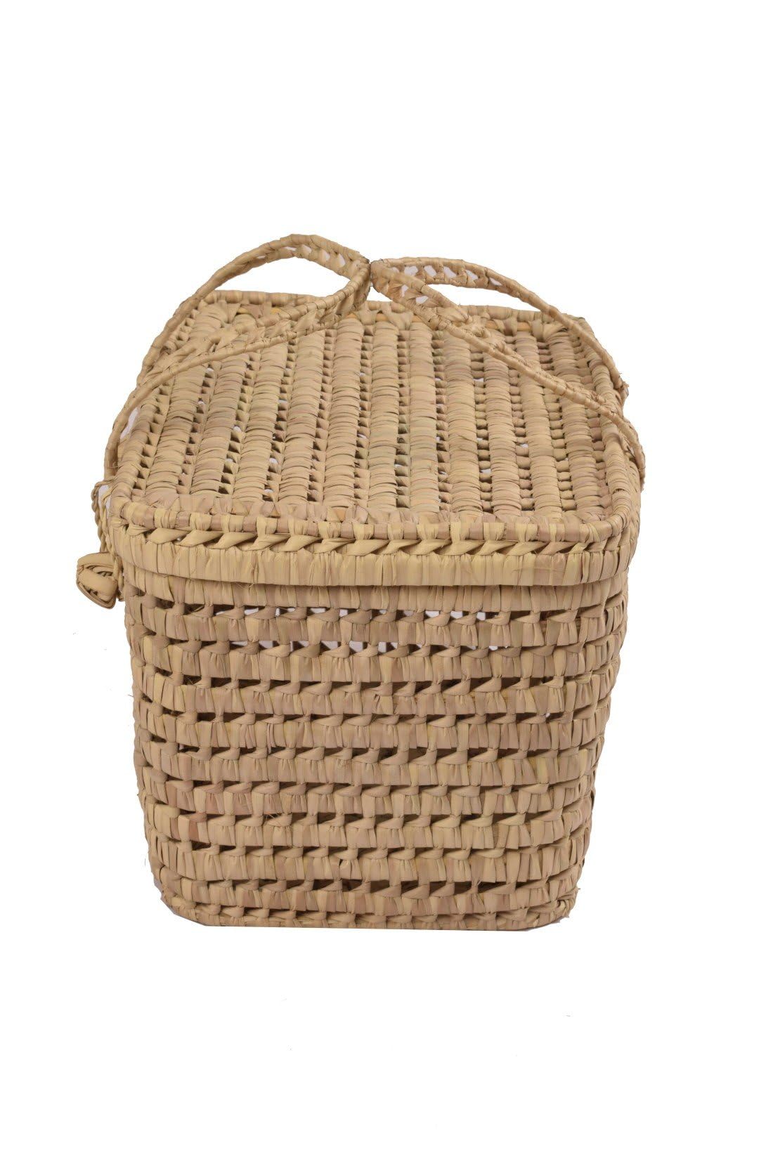 JARDIN202 - Cesta de Mimbre Picnic Multiusos – Cesta de Transporte de Mimbre Trenzado | 46 x 30 x 26 cm -