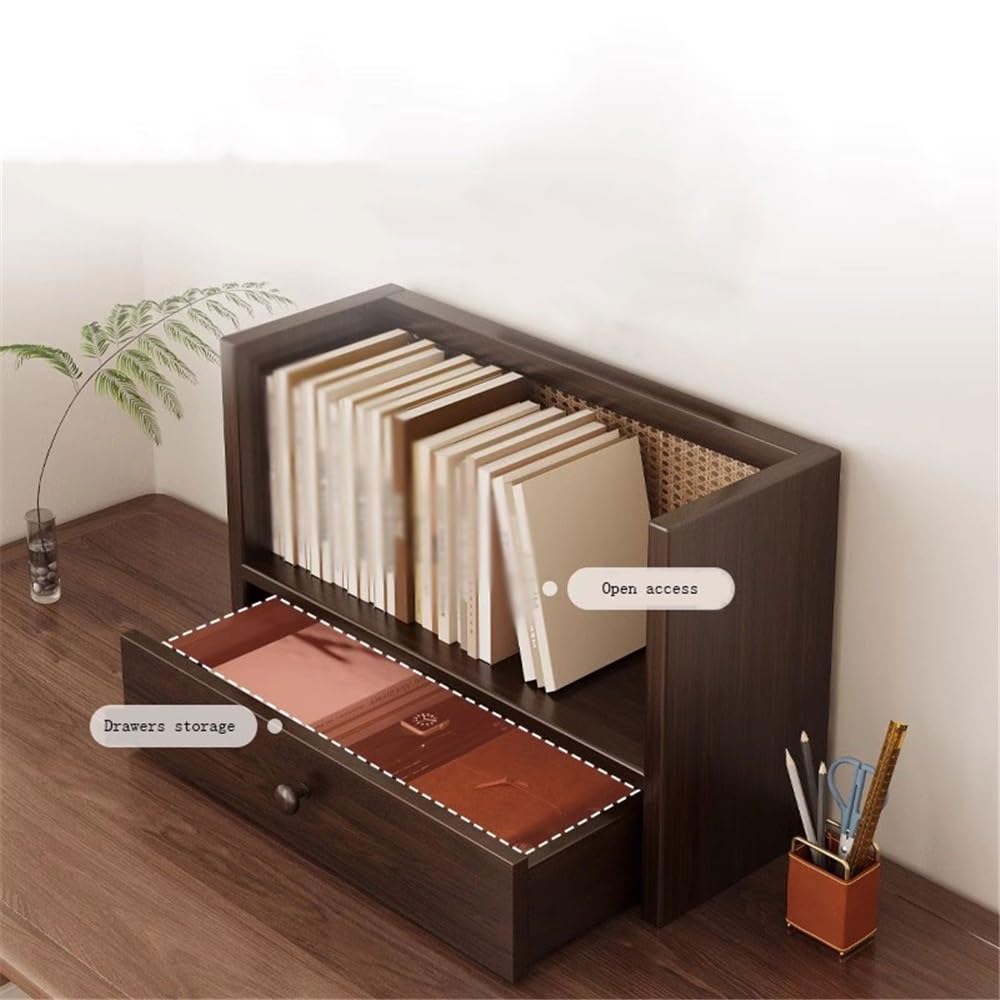 Estantería pequeña Organizador de archivos de escritorio de madera, con estante de almacenamiento de un solo cajón, organizador apilable multiusos, for la oficina de la escuela en casa Estante de exhi