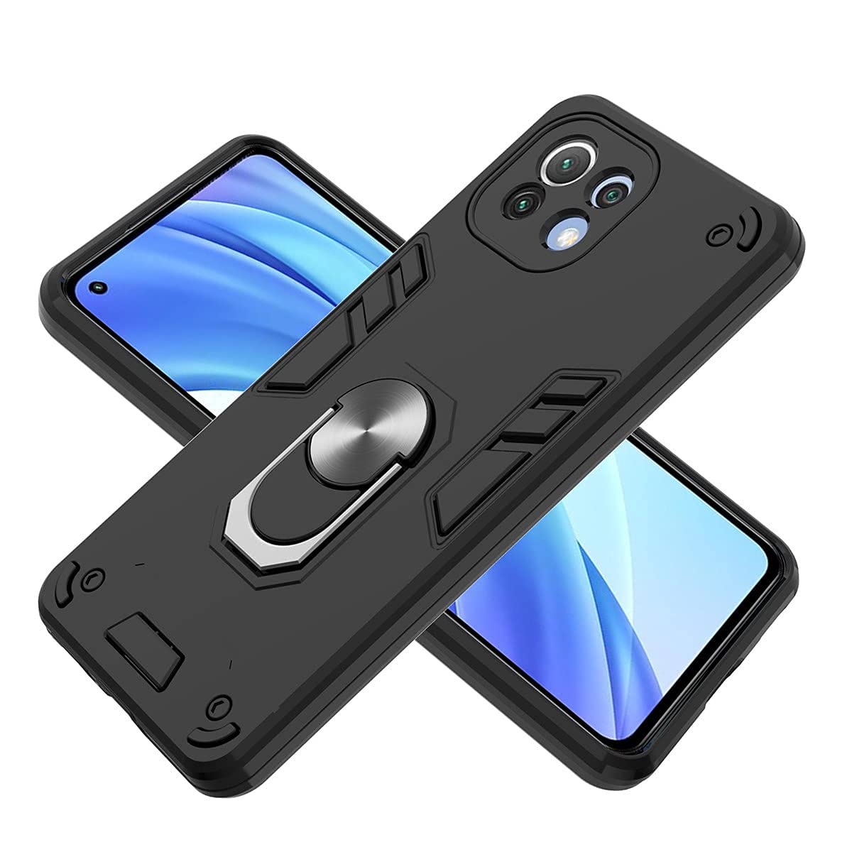 Newlike Back Cover Shock Proof Duel Layer Hybrid Armor Kickstand Back Cover for Mi 11 Lite 5G / Mi 11 Lite NE 5G - Black (B09G71XNG4) Amazon Price History, Amazon Price Tracker