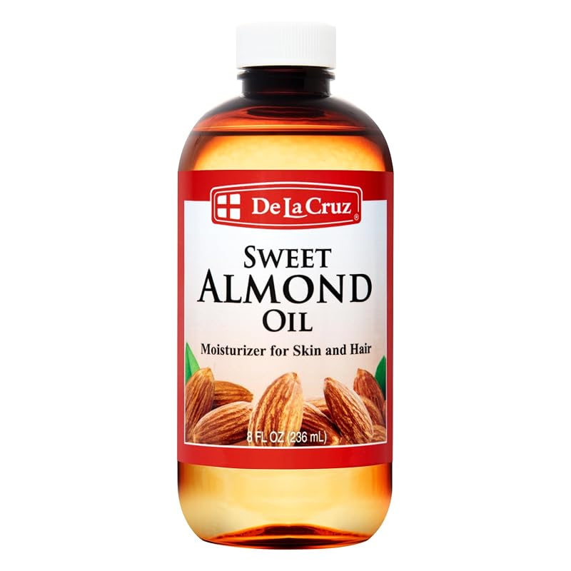 De La Cruz Óleo de Amêndoas Doces prensado por expulsão para pele e cabelos, 236 mL