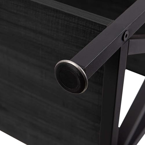 Miniatura 13 de GOOD & GRACIOUS Mesa auxiliar redonda con estante de almacenamiento para sala de estar, sofá, mesas auxiliares con marco de metal resistente, mesita