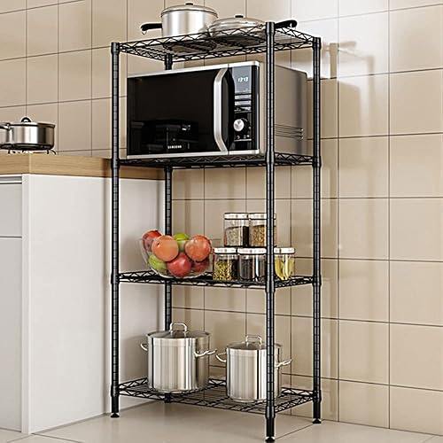 Miniatura 2 de Estantería de alambre de 4 niveles, estantes de alambre de altura ajustable con capacidad de 265 libras, organizador de almacenamiento de metal para