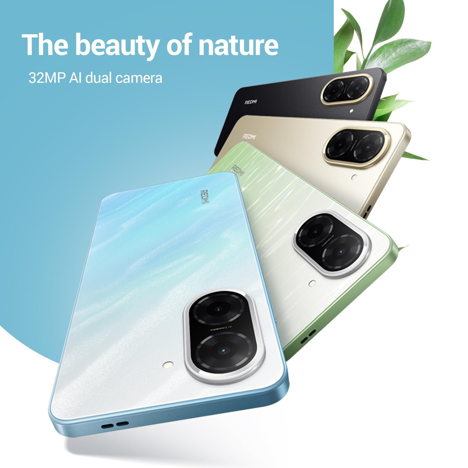 XIAOMI Redmi A5 Smartphone 6.88" HD+ 120Hz 4GB+128GB | Dual SIM 4G+ microSD | Batteria 5200mAh | Fotocamera 32MP | Senza Caricatore - Verde