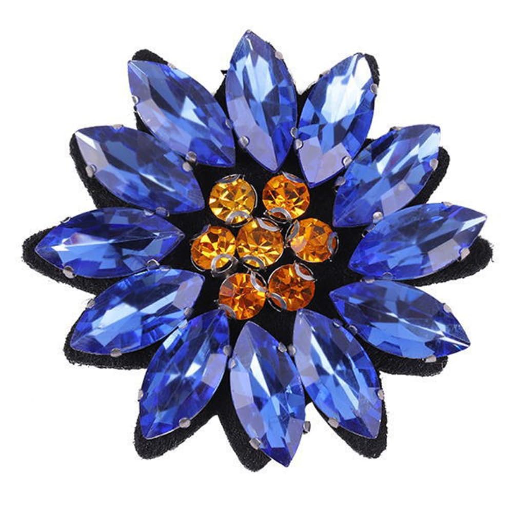 Patchs floraux en cristal bleu écussons à coudre pour customisation de veste et sac à main
