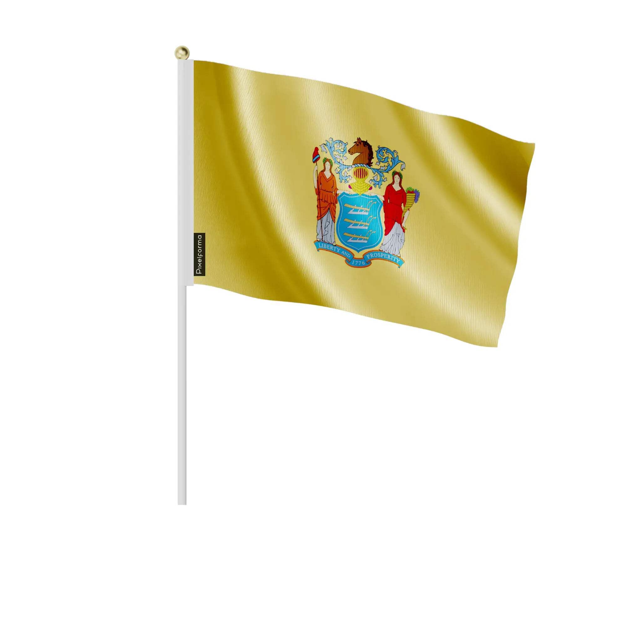 Drapeau New Jersey petit format 14x21cm lot de 100 pièces pour défilé