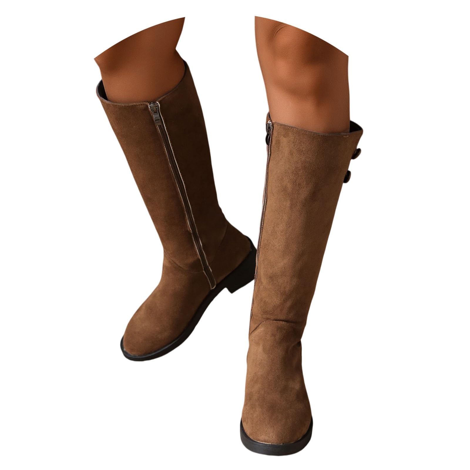 Stivali Da Equitazione Da Donna In Pelle Scamosciata Boots Con Cerniera