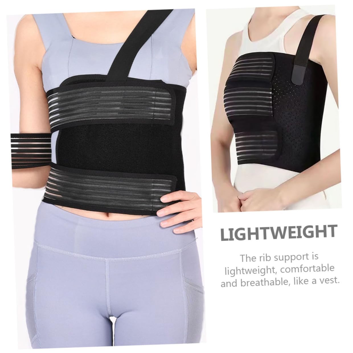 Breathable Rib Chest Support Belt for Adults Lightweight Rib Brace for Broken Fractured Relief for Intercostal Muscle Strain and Neuralgia
