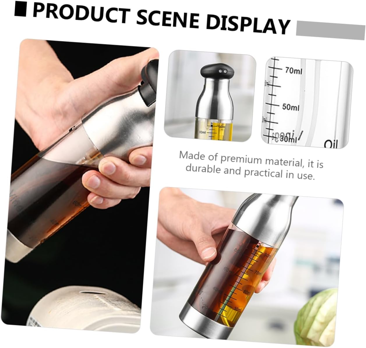 Luxshiny Cooking Oil Dispenser Sprayer Oil Spray Bottle Kitchen Storage Bottle Practical Nozzle Non-