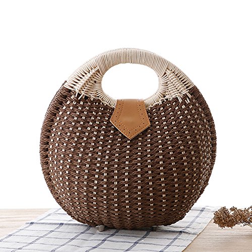 Borsa da spiaggia fatta a mano in paglia per le donne Borsa tote intrecciata estiva Borsa in rattan Hobo Boemia Vacanza Shell Box Borse