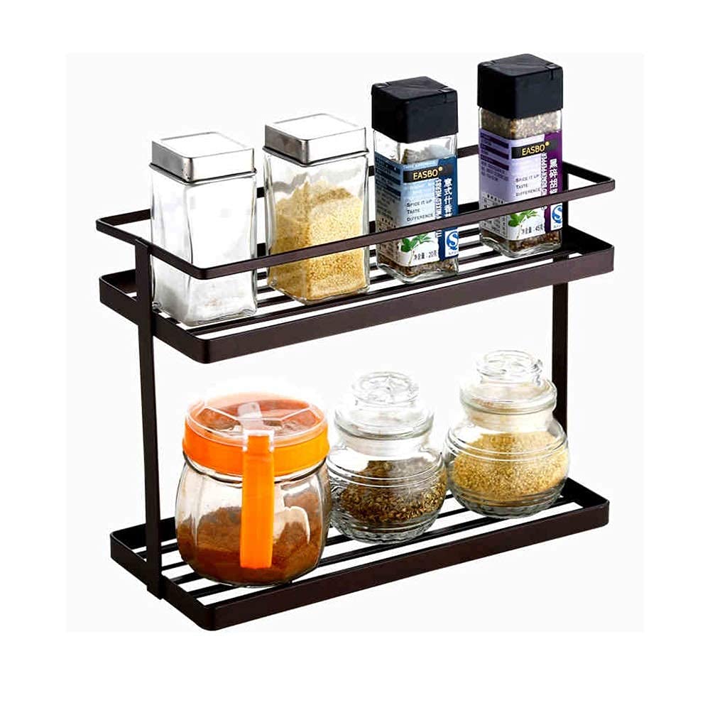 Étagère utilitaire rack noir élégant idéal pour organiser les cosmétiques de salle de bain