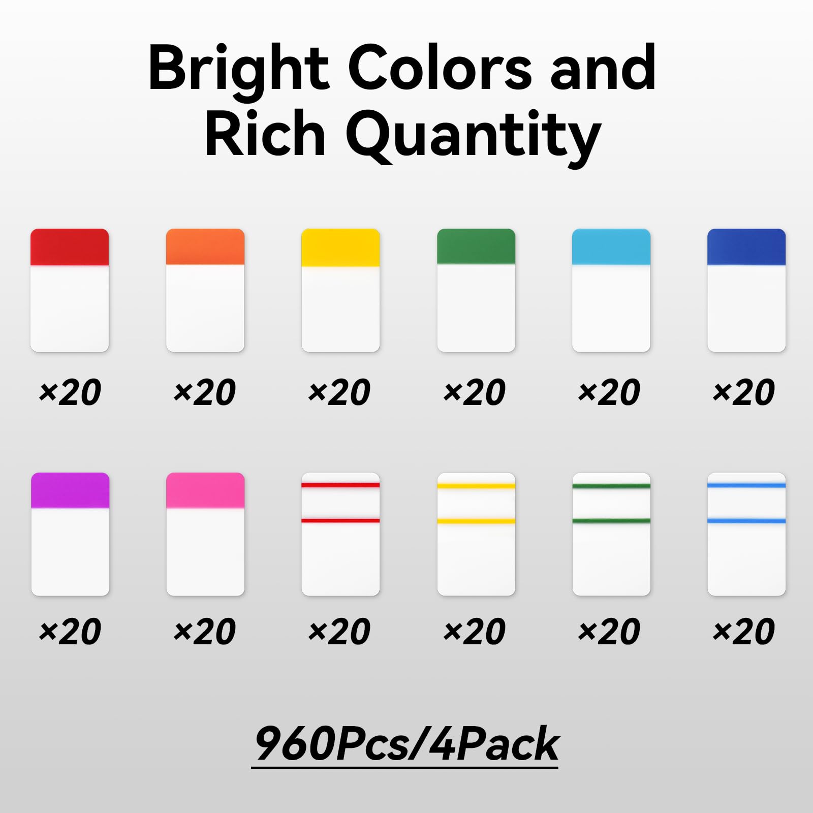 Snapklik.com : 1 Inch Tabs For Notebooks, 960 Pieces Sticky Note Tabs ...