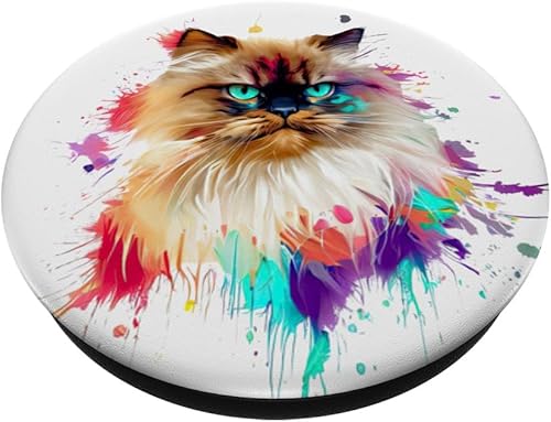 Miniatura 2 de Himalayan cat Art Splashes Of Paint, Abstract Colorful Cat PopSockets Standard PopGrip