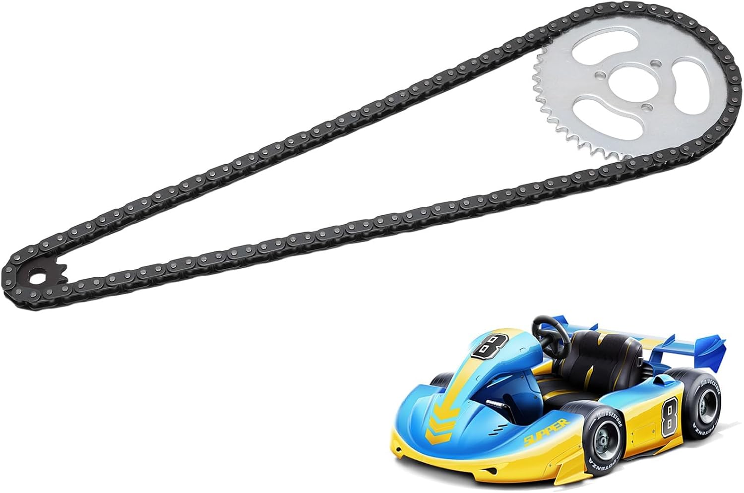 Pignone Anteriore 10T Per Catena 415 - In Lega Di Ferro Anticorrosione Per Bici Motorizzata 48cc 80cc 2 Tempi - Diametro 45mm, Foro 14,5mm - 3