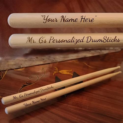 Miniatura 3 de Baquetas personalizadas con baquetas de madera grabadas con láser de tamaño 5A, regalo personalizado para músicos, bateristas, bandas, instrumentos