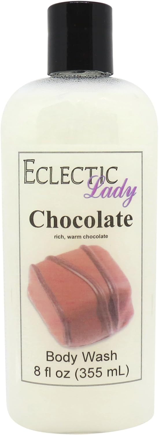Eclectic Lady Liquid Pearl Body Wash - Chocolate Scent 3-in-1 Use For Bubble Bath, Hand Soap & Body Wash, Phthalate-Free Chocolate Fragrance, Handcrafted in USA (8 oz)