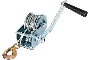 EASYBERG 600LBS Hand Winch with 26.3FT Steel Cable, Two-Way Adjustable Boat Trailer Winch