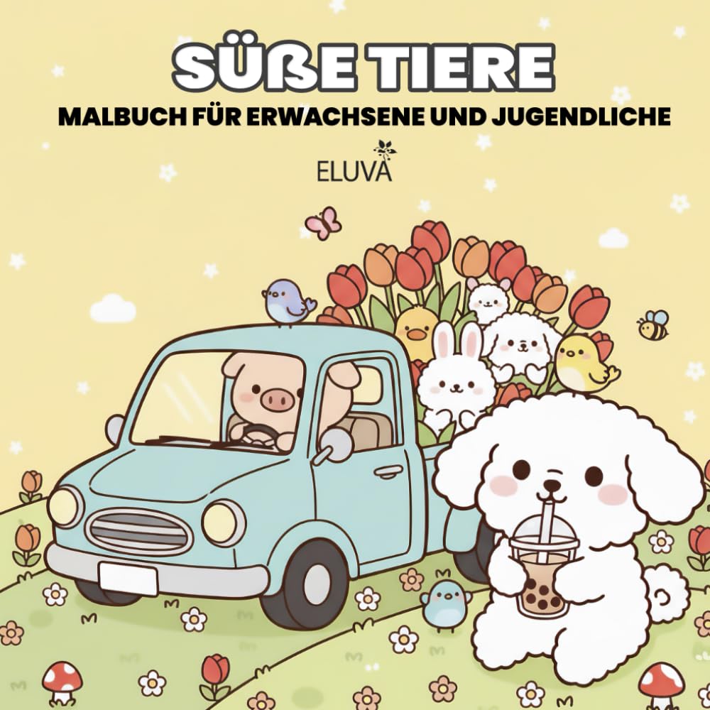 Cozy Animals – süße Tiere Malbuch für Erwachsene und Jugendliche: 60 kawaii Tierillustrationen zum Ausmalen für kreative Ruhe und achtsame Entspannung
