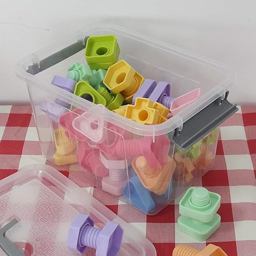 Miniatura 7 de Jekiyo Contenedor de almacenamiento de plástico transparente, contenedor de 6 cuartos de galón con tapa, 4 paquetes