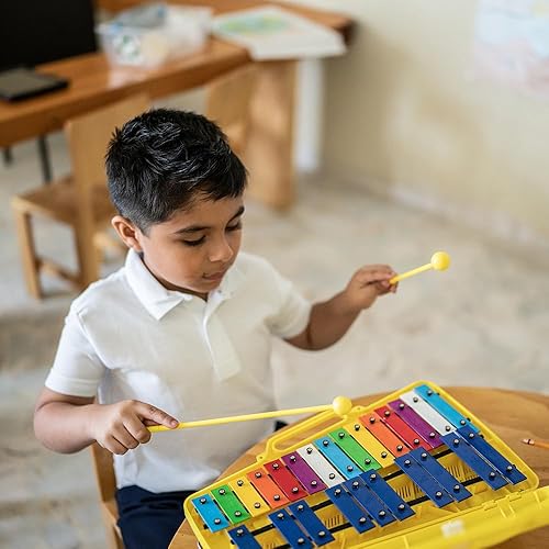 Miniatura 10 de Xilófono Glockenspiel de 25 notas, xilófono profesional para principiantes, niños, enseñanza de música, Glockenspiel cromática, instrumento de