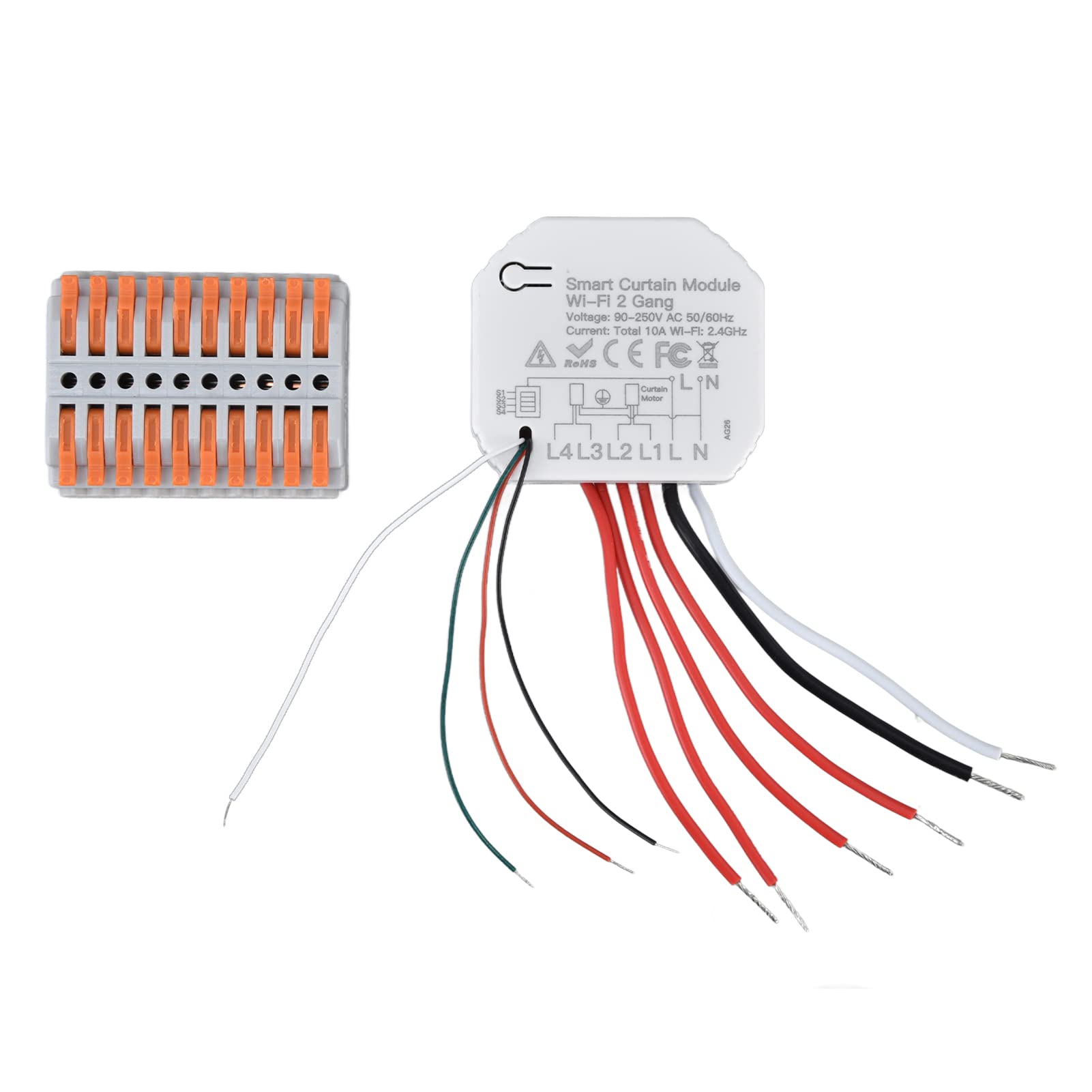 Módulo de interruptor de cortina inteligente Módulo de abridor de cortina de 2 vías Aplicación Control remoto Temporización para electrodomésticos inteligentes 90-250V