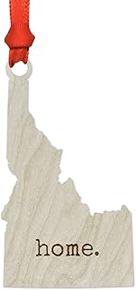 Andaz Press Laser Engraved Wood US State Christmas Ornament, Home., Idaho, 1-Pack, Includes Ribbon and Gift Bag, Wooden New Home Wedding Present Ideas