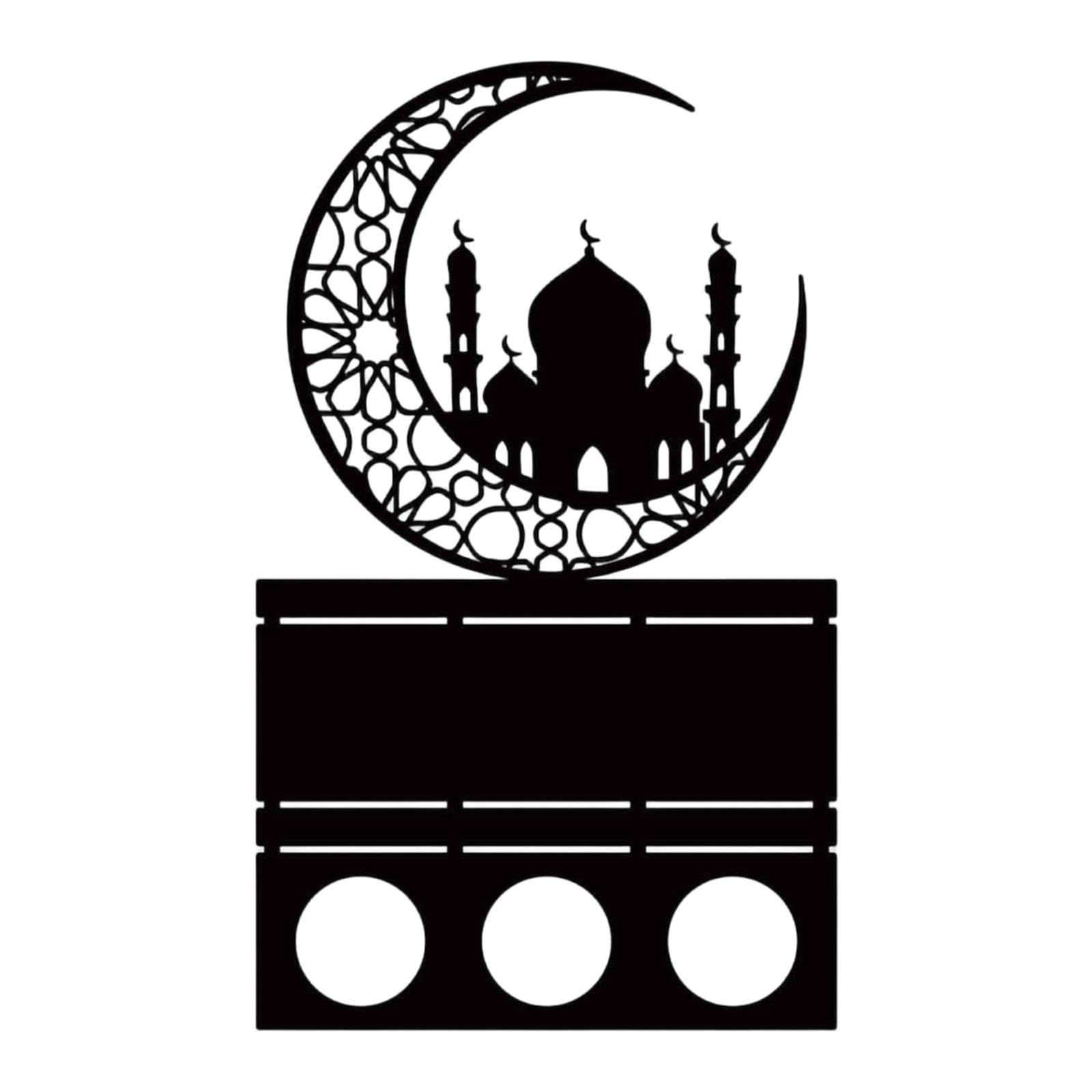 Cravoflow Black Metal Tealight Candle Holder 2-Pack Ramadan Decorative Candle Stand Centerpiece For Living Room Holiday Housewarming Gift