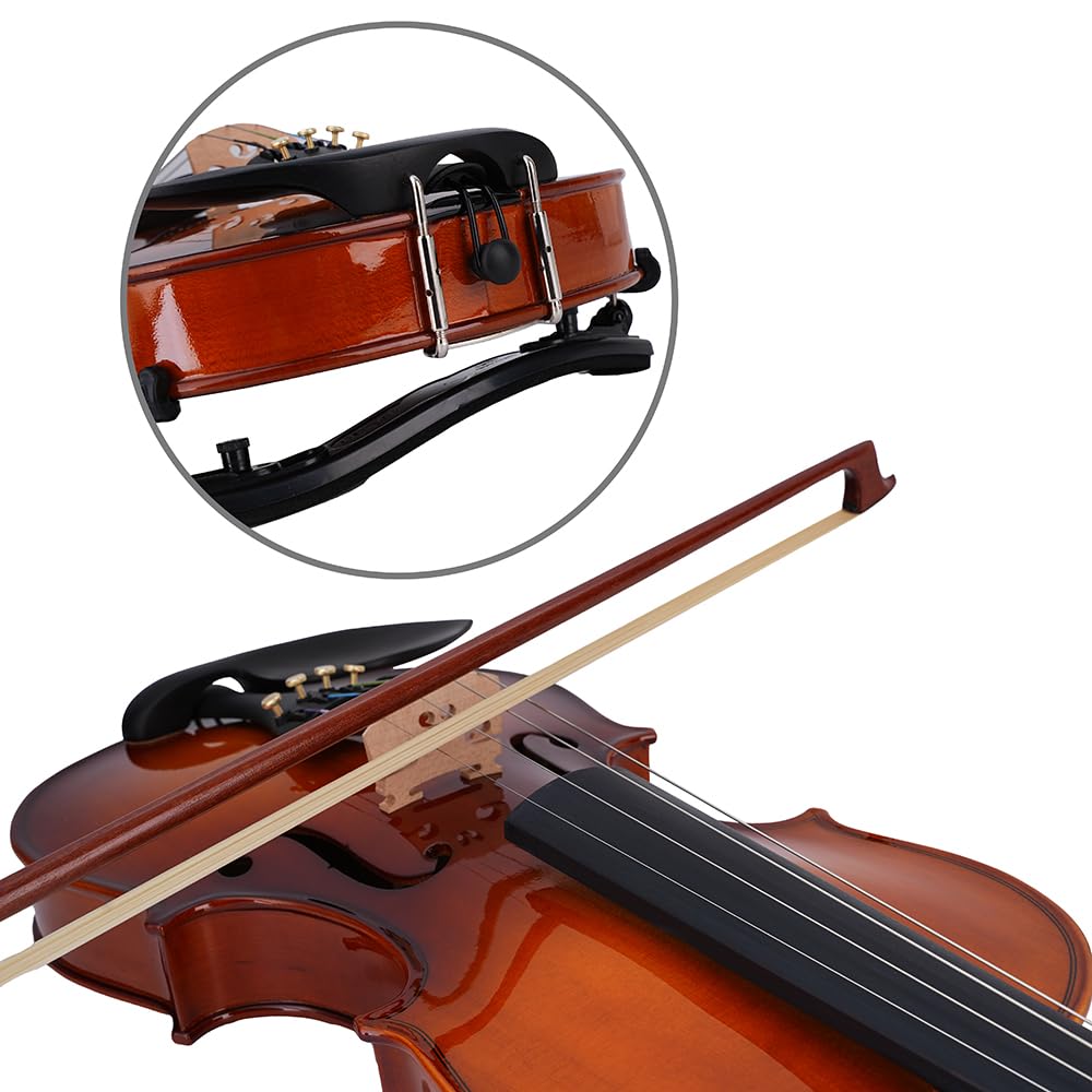 Rhythm 1/2 Violine Set halbe Größe für Anfänger mit Hartschalenkoffer, Kolophonium, Schulterstütze, Bogen und extra Saiten