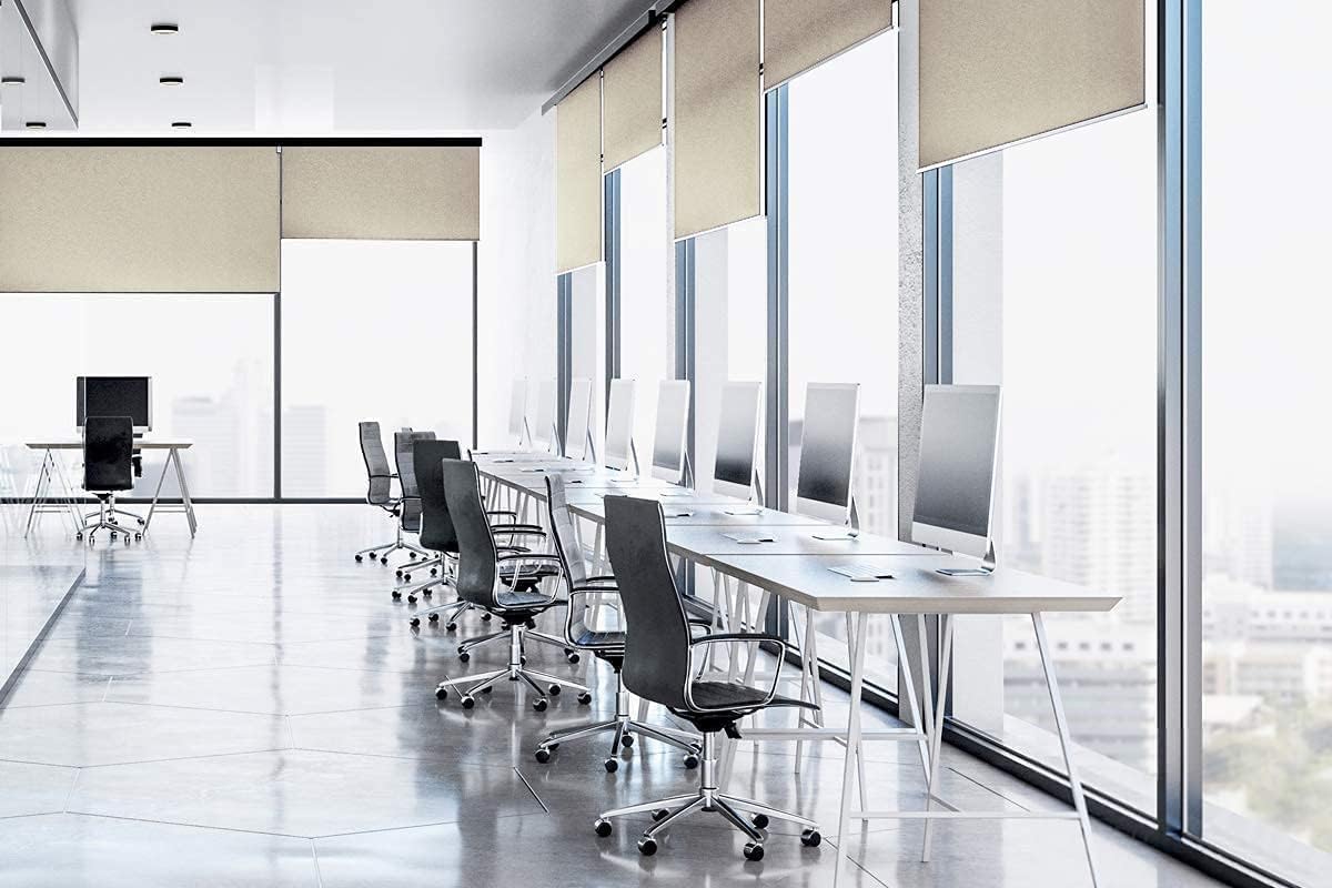 Tende oscuranti motorizzate in tessuto impermeabile, ricaricabili, dimensioni personalizzate (caffè chiaro, 60 x 160 cm)(Caff Chiaro,W120 X H200CM)