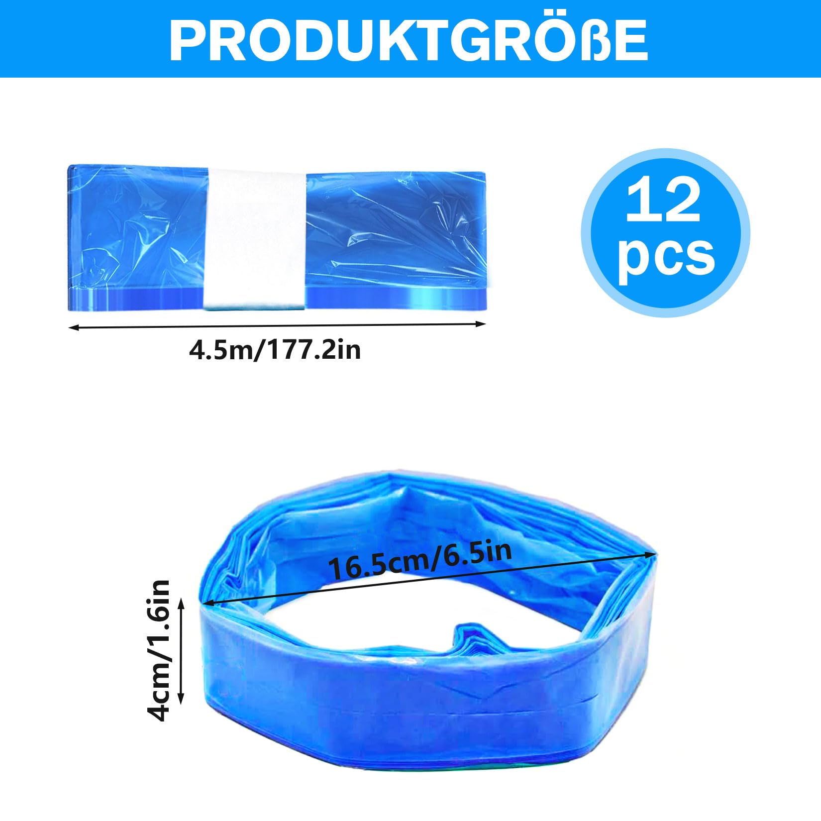 Pack de 12 recambios para cubos de pañales, 7 capas y resistentes a los olores, compatible con Angelcare/Tommee Tippee/Litter Locker – Azul
