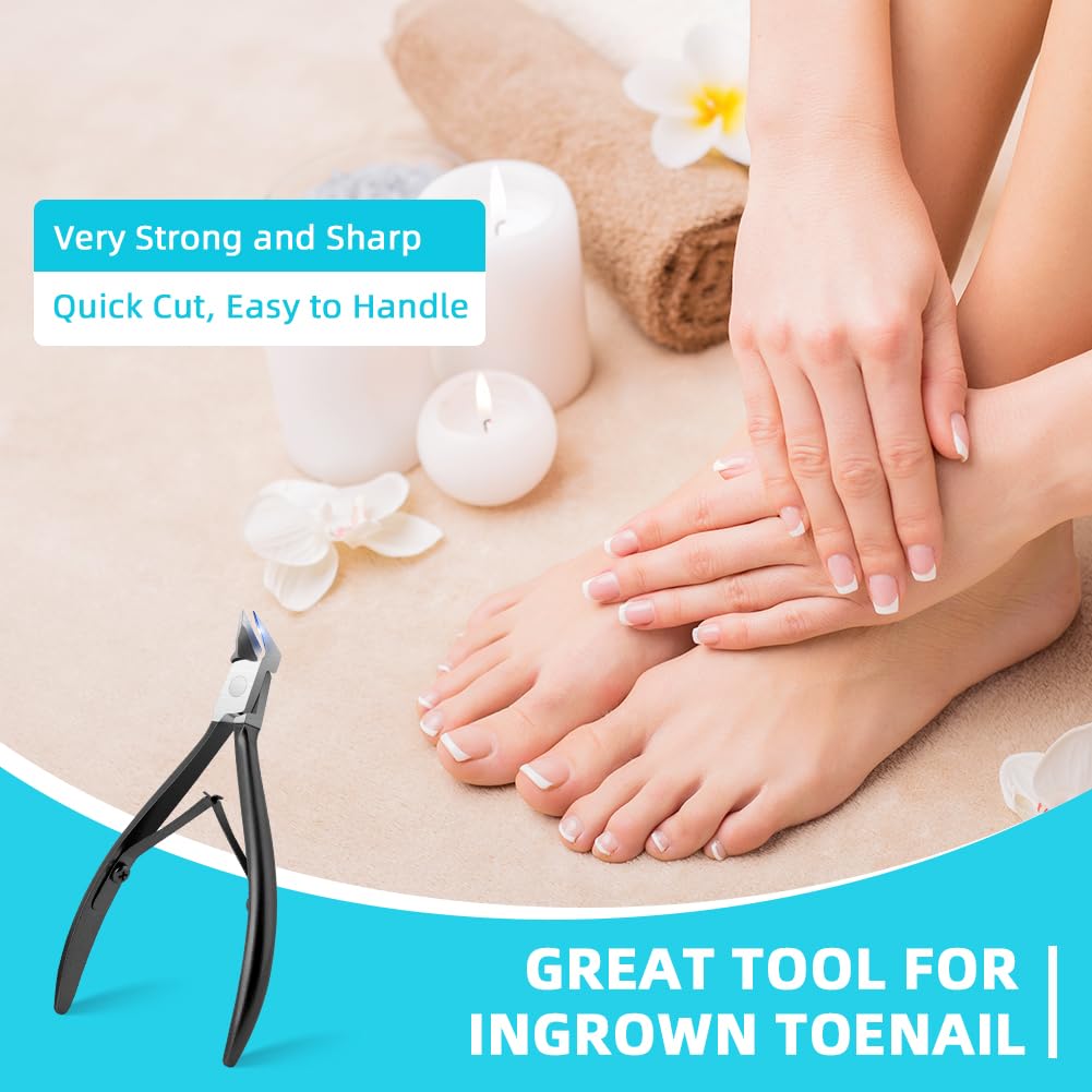 AOOWU Tagliaunghie Inox Professionale, Tronchesino Unghie Piedi Lama Dritta, Tagliaunghie Piedi di Precisione, Tronchese Unghie, per Uper Unghie Spesse e Dure Pedicure e Manicure Strumenti