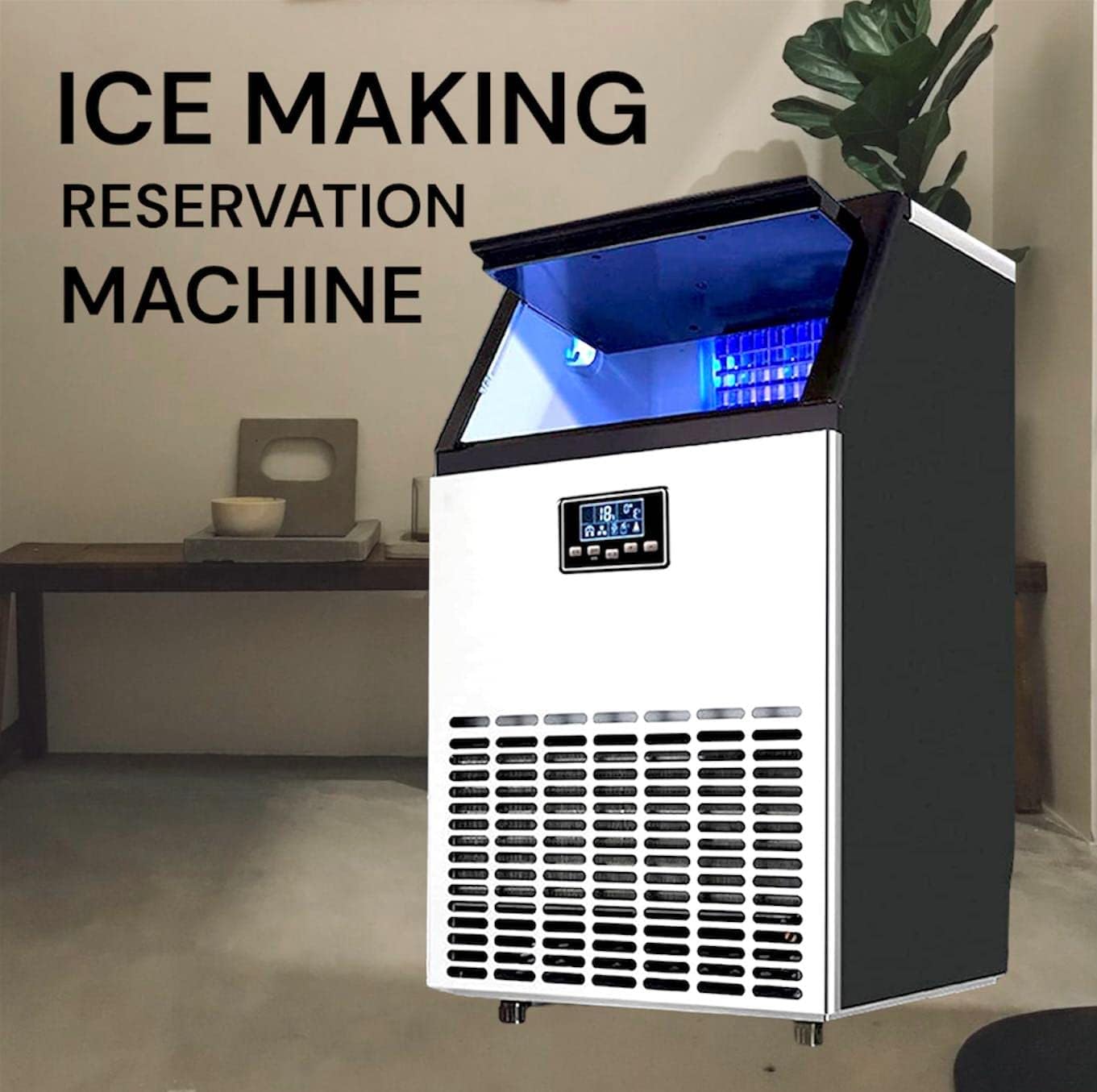 COOLBABY Ice Maker Machine Countertop, 15KG Storage Bin, Electric ice