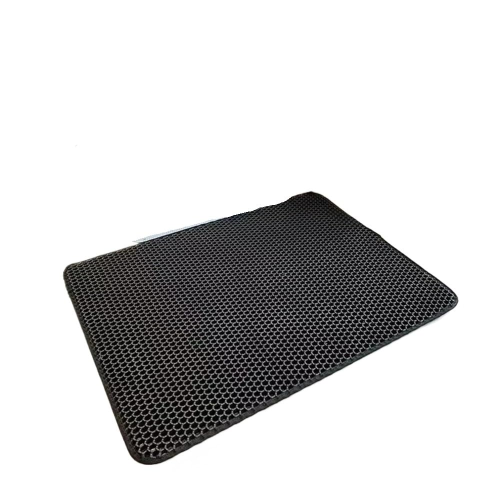 Large Cat Litter Mat Double Layer Box Tray Pad Washable Durable Pet Toilet Training(Black,40x50cm)