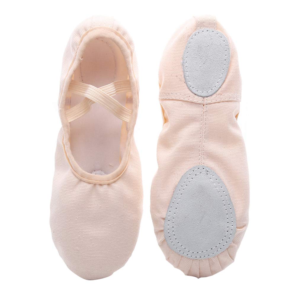 Exceart Zapatos de Ballet de Cuero Zapatillas de Ballet con Suela Completa Zapatos de Baile Zapatos de Yoga para Mujeres Niños Niñas Práctica de Baile 1 par Talla 25