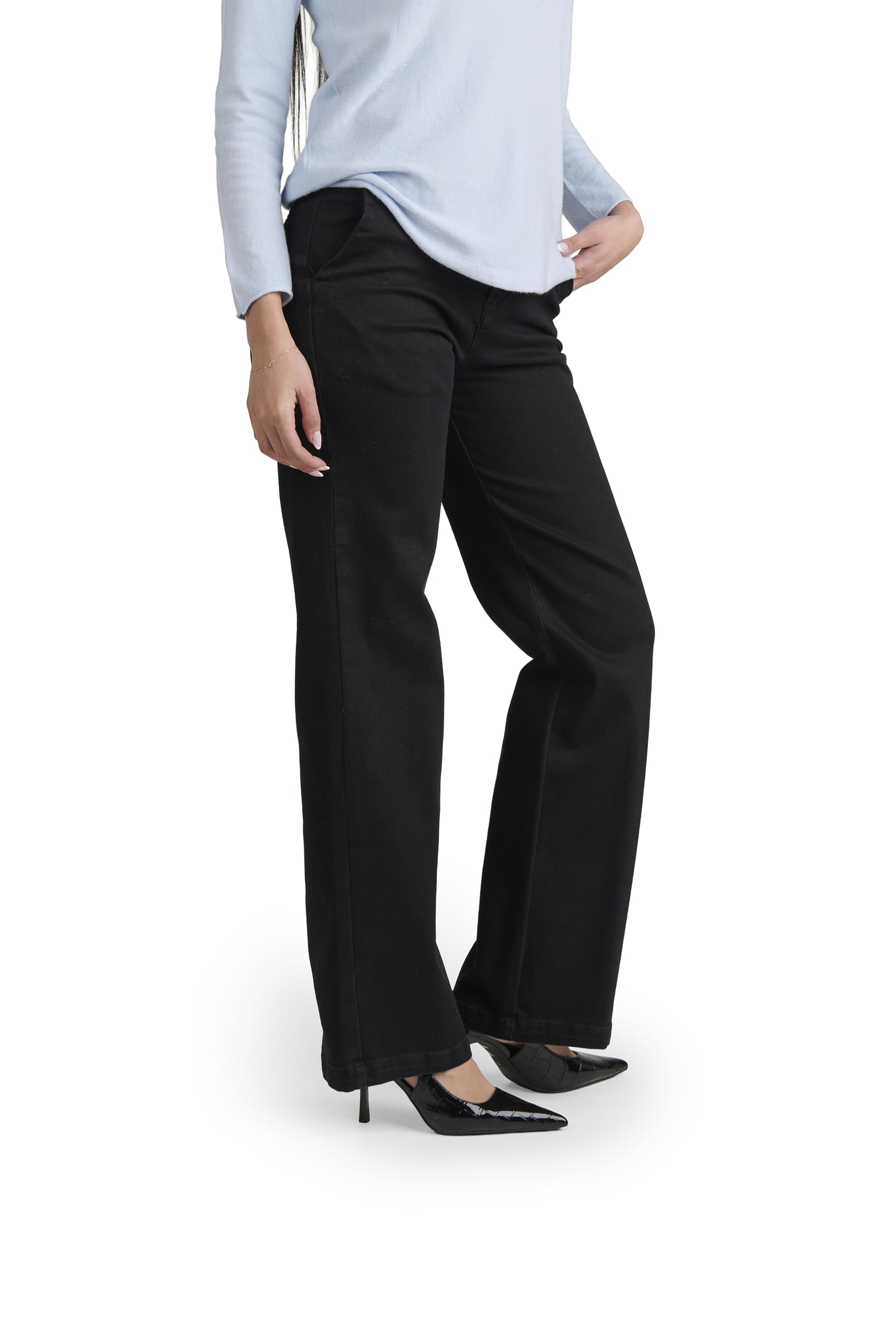 Gioandry Moda Pantaloni Donna Eleganti Vita Alta, Pantaloni Sartoriali in Poliestere Made in Italy, Pantalone Donna Taglio Classico per Ufficio e Cerimonia (IT, Numero, 44, Regular, Nero)