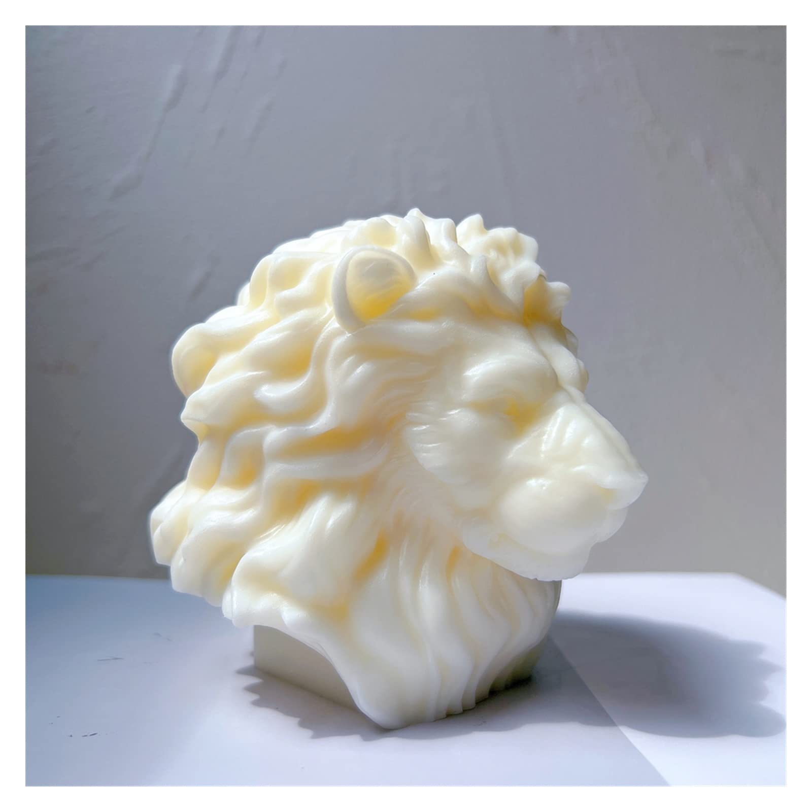 YZACK Molde de Silicona for Vela de Cabeza de león, Estatua de Animal única, moldes for Velas de Cera de Soja, Amantes de los Animales, decoración del hogar, Regalo for fundición de Resina