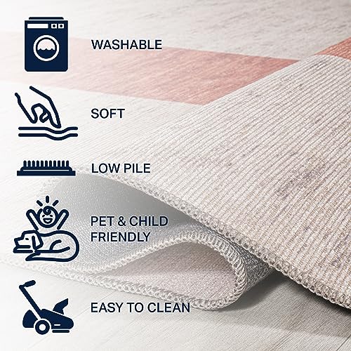 Tapete interior Joanna Y lavable color marfil/durazno 3x5 ft miniatura 5