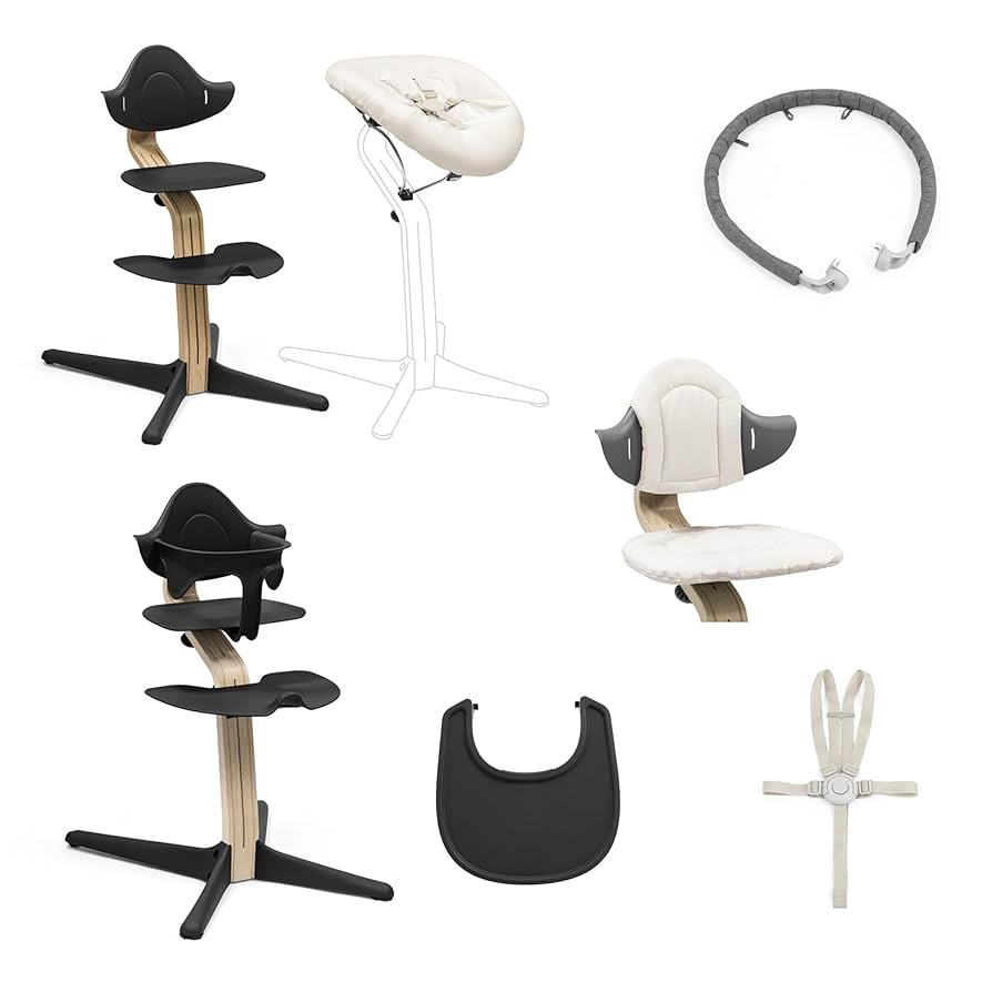 【希少】Stokke ストッケ　クリック　ブラック　　ベビーチェア　ハイチェア STOKKE ストッケ クリック ハイチェア トレイ ハーネス 付き