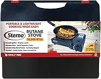 Vista 2 de Sterno Portable Butane Stove - 9K/10K BTU Single Burner Stove, Outdoor & Indoor Use Butane Gas Burner with Carrying Case - Camping Cooktop for
