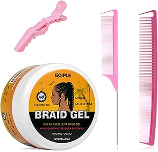 Goiple Strong Hold Braid Gel Good for Twist, Locs, Braids, Edge No Flake Extra Hold High Shine Braiding Gel & Edge Control...