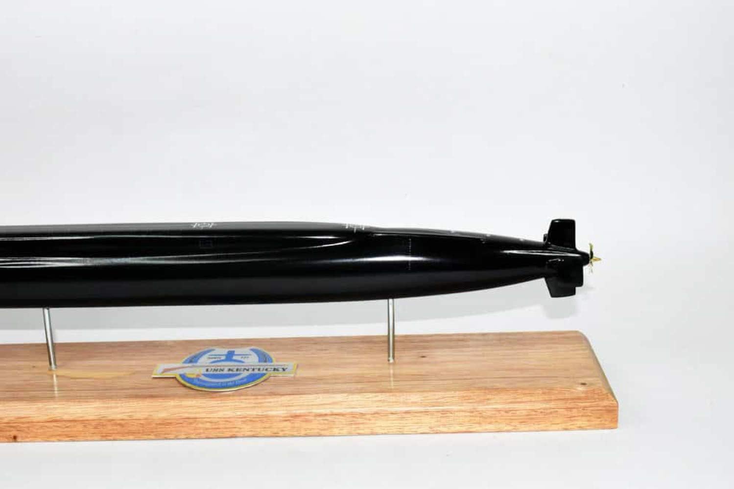 USS Kentucky SSBN-737 Submarine Model (Black Hull), US Navy, Scale Model, Mahogany