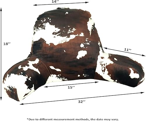 Miniatura 6 de Quhrezw Almohada de lectura con estampado de vaca, almohada de apoyo de espalda para adultos, almohadas de respaldo con brazos para sentarse en la