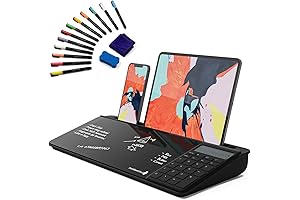 DeskBoard Buddy Dry Erase Board Desktop Notepad with Calculator, 12 Washable Markers