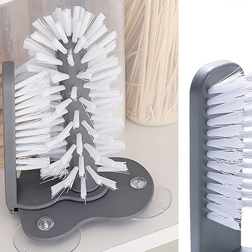 Miniatura 6 de Hemoton 1 taza giratoria para cepillo de té para fácil limpieza, cepillo de té perezoso para uso doméstico, cristalería de doble cara giratoria de